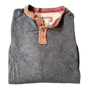 Carbon 2 Cobalt Henley Shirt Men’s XLT charcoal Kinetic Long Sleeve Distressed